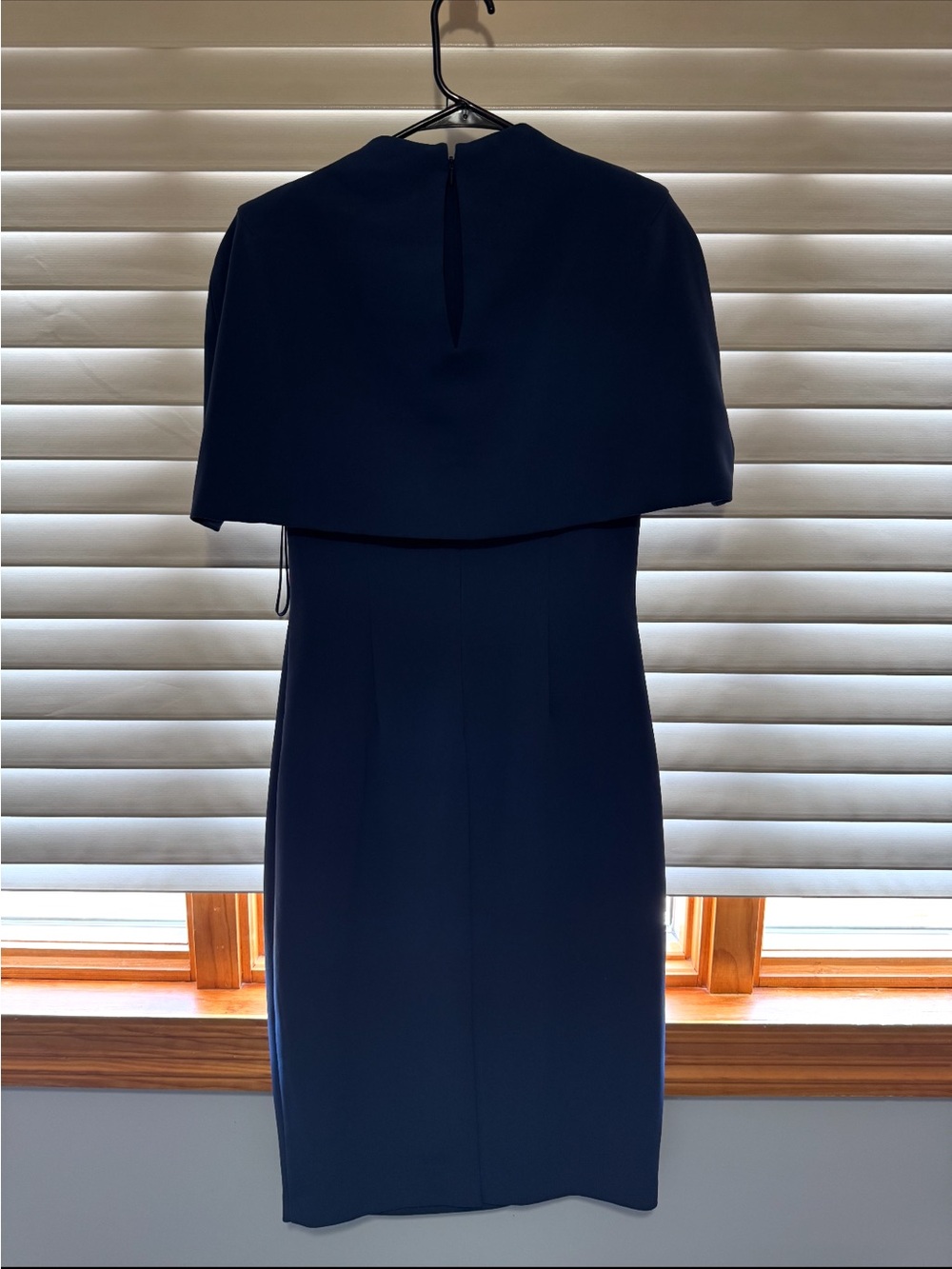 Badgley Mischka Navy Midi Dress with Capelet